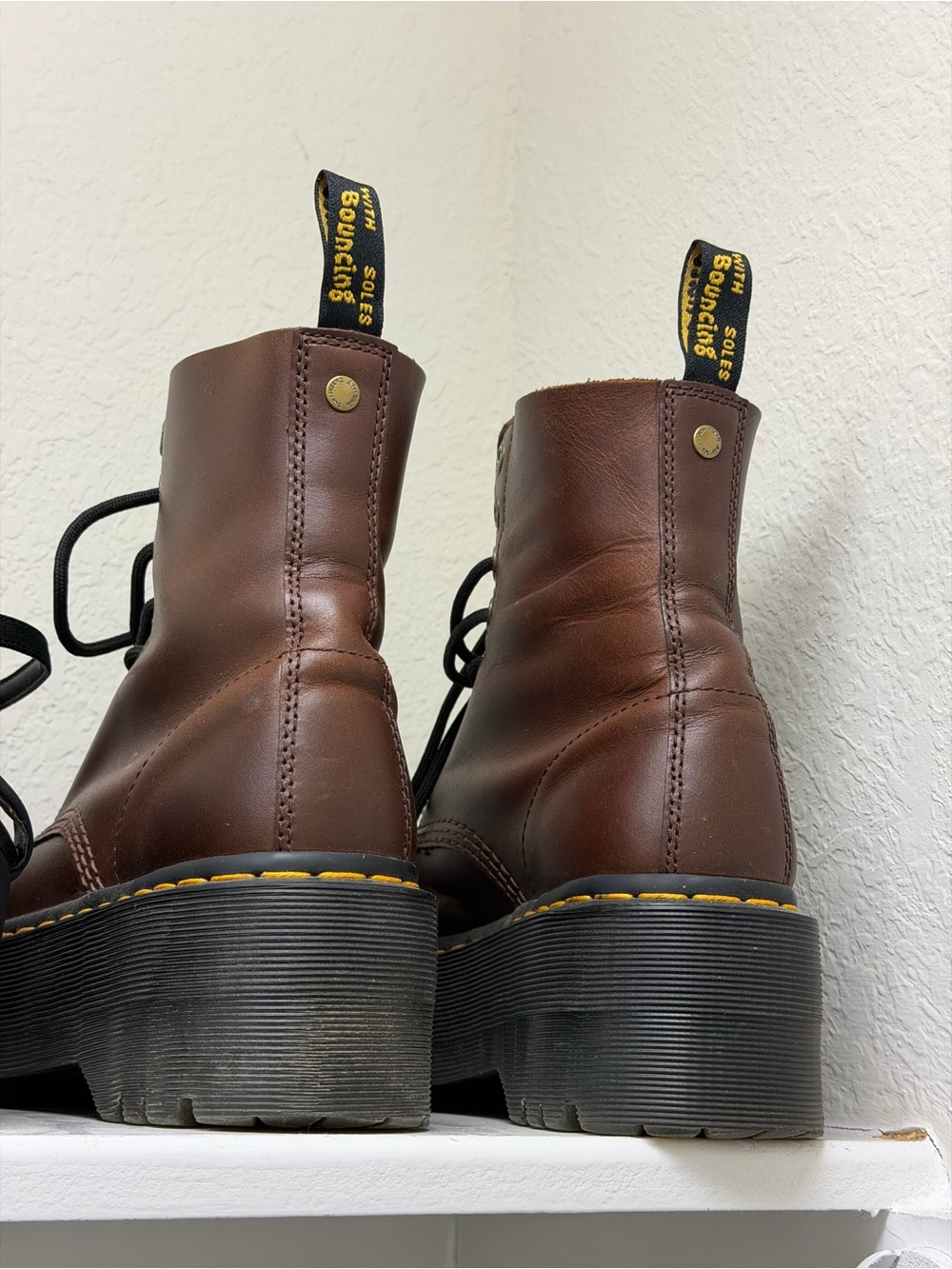 Dr. Martens Brown Quad Platform Boots - Picture 4 of 4